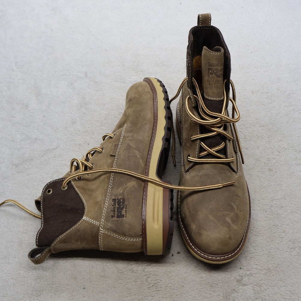 Timberland Women 8.5 Work Boots Brown PRO Hightower Leather Waterproof Lace Up